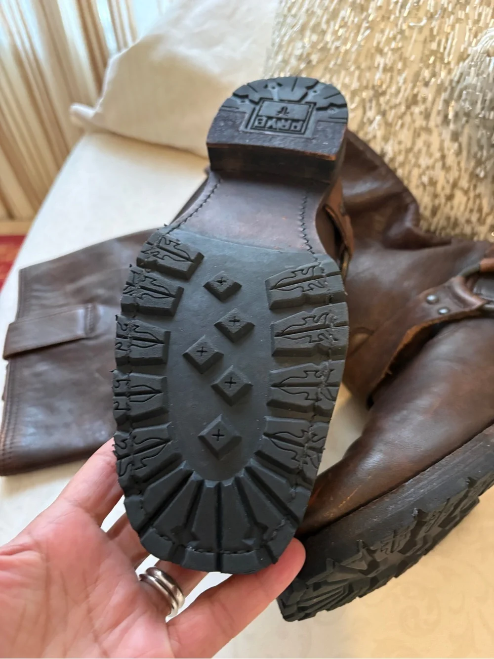 Frye Dark Brown Leather Harness Boots - Picture 6 of 12